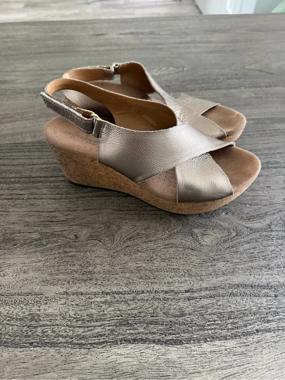 Clarks slingback wedge